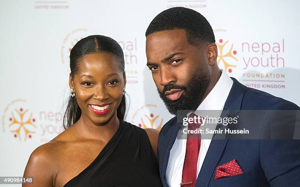 Jean Louis Pascal and Jamelia attends a fundraising event in aid of the Nepal Youth Foundation at Banqueting House on October 1, 2015 in London,...