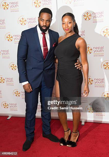 Jean Louis Pascal and Jamelia attends a fundraising event in aid of the Nepal Youth Foundation at Banqueting House on October 1, 2015 in London,...