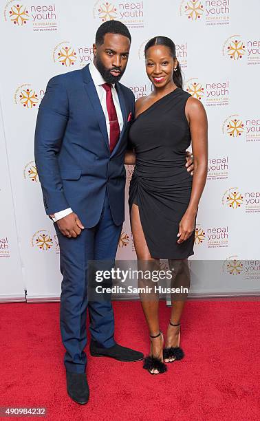 Jean Louis Pascal and Jamelia attends a fundraising event in aid of the Nepal Youth Foundation at Banqueting House on October 1, 2015 in London,...