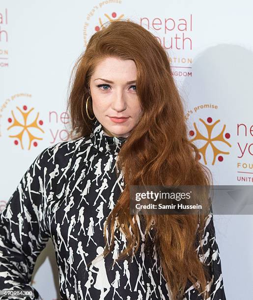 Nicola Roberts attends a fundraising event in aid of the Nepal Youth Foundation at Banqueting House on October 1, 2015 in London, England.