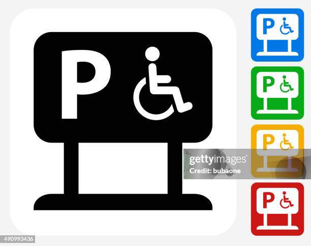 parking for people with disabilities icon flat graphic design - usability testing icon stock illustrations
