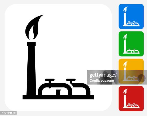 oil pump icon flat graphic design - hydraulic fracturing icons stock illustrations