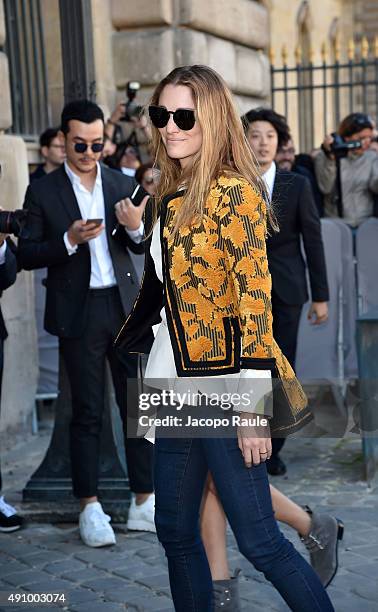 Sofia Sanchez Barrenechea is arriving at Dior Fashion Show during the Paris Fashion Week S/S 2016: Day 4 on October 2, 2015 in Paris, France.