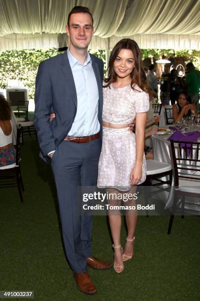 Cooper Hefner and Scarlett Byrne attend the Playboy's 2014 "Playmate Of The Year" announcement & luncheon held at The Playboy Mansion on May 15, 2014...