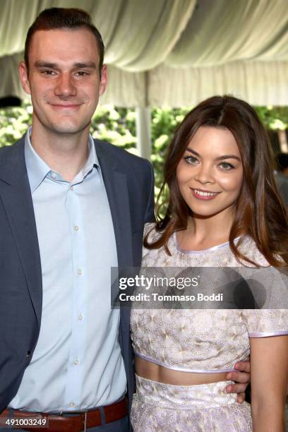 Cooper Hefner and Scarlett Byrne attend the Playboy's 2014 "Playmate Of The Year" announcement & luncheon held at The Playboy Mansion on May 15, 2014...