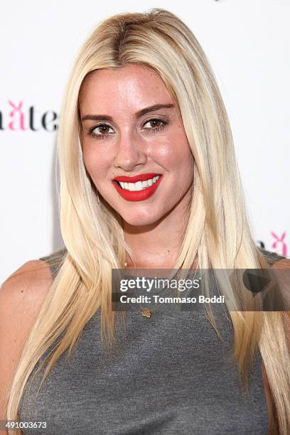 Playboy Playmate Heather Rae attends the Playboy's 2014 "Playmate Of The Year" announcement & luncheon held at The Playboy Mansion on May 15, 2014 in...