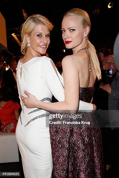 Natascha Gruen and Franziska Knuppe attend the Douglas At Duftstars Awards 2014 at Arena Berlin on May 15, 2014 in Berlin, Germany.