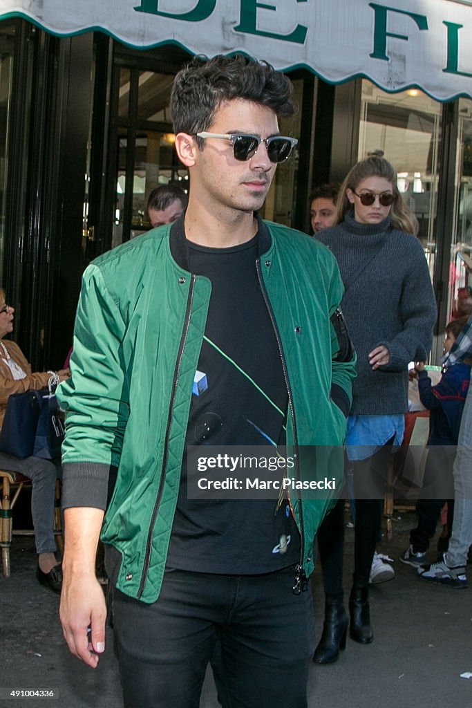 Gigi Hadid & Joe Jonas Sighting In Paris  -  October 02, 2015