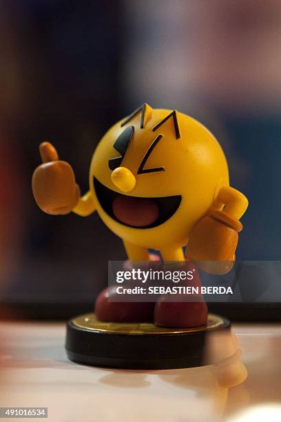 Figurine representing Japanese video game developer and publisher Namco's character Pacman is on display during the Madrid Games Week 2015 in Madrid...