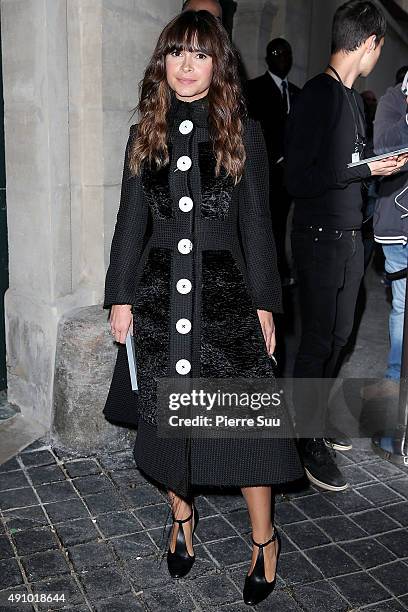 Miroslava Duma arrives at the Balenciaga show as part of the Paris Fashion Week Womenswear Spring/Summer 2016 on October 2, 2015 in Paris, France.