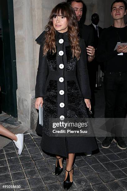 Miroslava Duma arrives at the Balenciaga show as part of the Paris Fashion Week Womenswear Spring/Summer 2016 on October 2, 2015 in Paris, France.