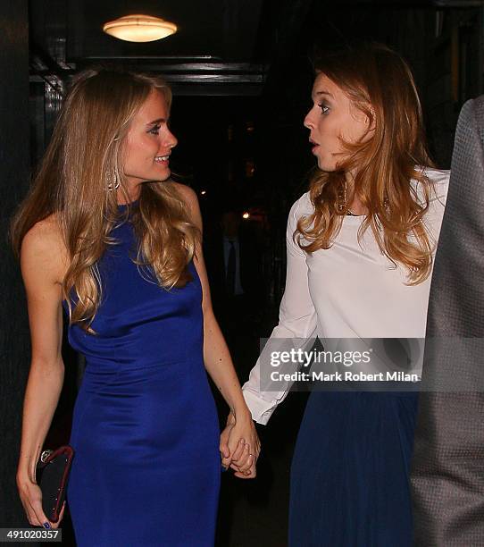 Cressida Bonas and Princess Beatrice of York at Annabel's club on May 15, 2014 in London, England.