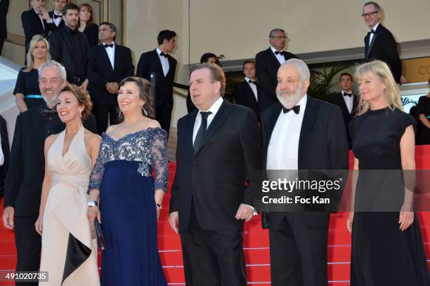 Director of Photography Dick Pope, actors Dorothy Atkinson, Marion Bailey, Timothy Spall, director Mike Leigh and producer Georgina Lowe attends the...