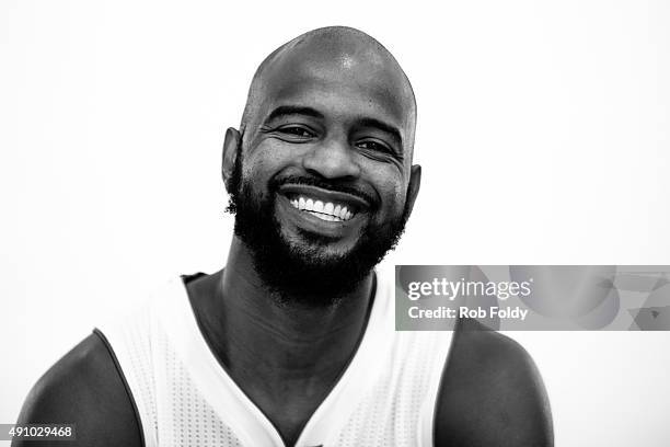 John Lucas III of the Miami Heat poses for a portrait during Miami Heat media day at AmericanAirlines Arena on September 28, 2015 in Miami, Florida.