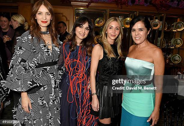 Roksanda Ilincic, Eiesha Bharti Pasricha, Helen David and Carmela Acampora attend the Roksanda Ten Year Anniversary Dinner at Caviar Kaspia on...