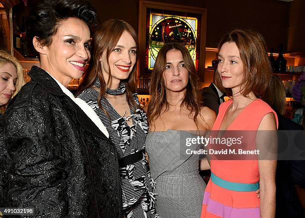 Farida Khelfa, Roksanda Ilincic, Joana Preiss and Audrey Marnay attend the Roksanda Ten Year Anniversary Dinner at Caviar Kaspia on October 2, 2015...