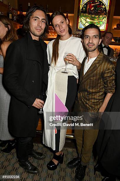 Kate Underwood and Imran Amed attend the Roksanda Ten Year Anniversary Dinner at Caviar Kaspia on October 2, 2015 in Paris, France.