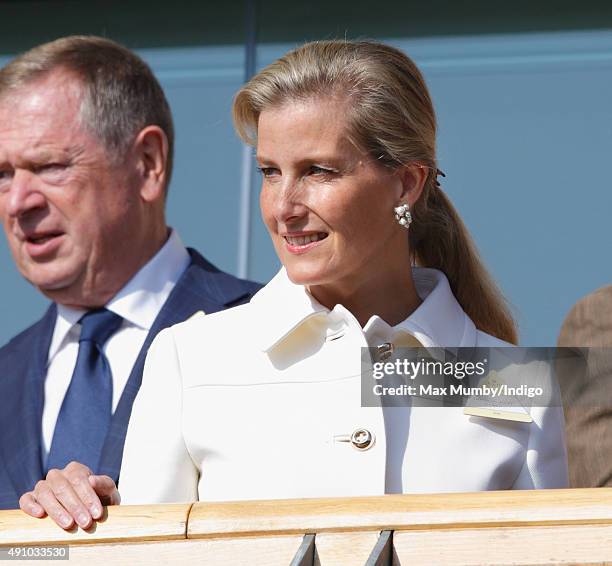 Sophie, Countess of Wessex attends the Autumn Racing & CAMRA Beer Festival meet at Ascot Racecourse on October 2, 2015 in Ascot, England.