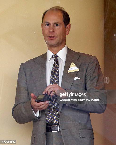 Prince Edward, Earl of Wessex attends the Autumn Racing & CAMRA Beer Festival meet at Ascot Racecourse on October 2, 2015 in Ascot, England.