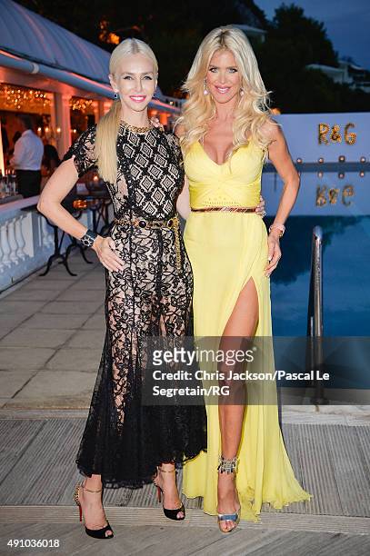 Victoria Silvstedt and Lady Amanda Cronin attend the wedding party of Gareth Wittstock and Roisin Galvin on September 4, 2015 in...