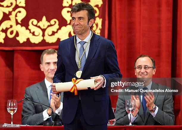 Pablo Artal Soriano, new technologies award attends the 'Rey Jaime I Awards' at Lonja de los Mercaderes on October 2, 2015 in Valencia, Spain.