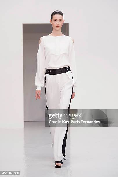 Model walks the runway during the Vassili show as part of the Paris Fashion Week Womenswear Spring/Summer 2016 on October 2, 2015 in Paris, France.
