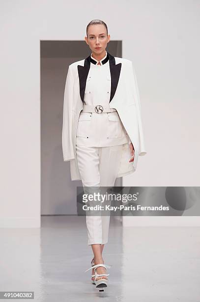 Model walks the runway during the Vassili show as part of the Paris Fashion Week Womenswear Spring/Summer 2016 on October 2, 2015 in Paris, France.