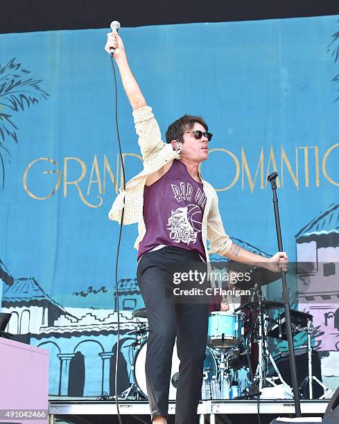 Nate Ruess of Fun. Performs during the 2015 Austin City Limits Music Festival at Zilker Park on October 2, 2015 in Austin, Texas.