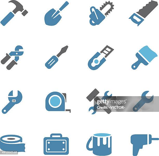 tool icons - conc series - hammer wrench stock illustrations