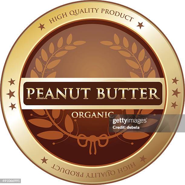 peanut butter gold label - peanut butter stock illustrations