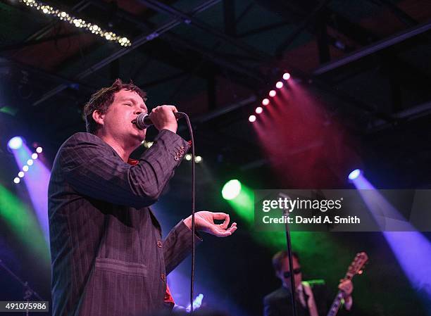 Dick Valentine of Electric Six performs at Saturn Birmingham on October 2, 2015 in Birmingham, Alabama.