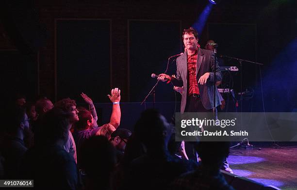 Dick Valentine of Electric Six performs at Saturn Birmingham on October 2, 2015 in Birmingham, Alabama.