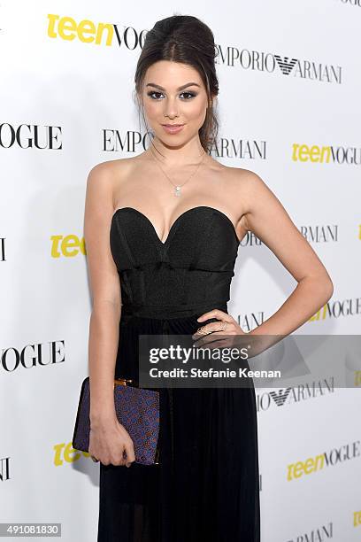 Actress Kira Kosarin attends Teen Vogue Celebrates the 13th Annual Young Hollywood Issue with Emporio Armani on October 2, 2015 in Beverly Hills,...