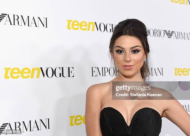 Actress Kira Kosarin attends Teen Vogue Celebrates the 13th Annual Young Hollywood Issue with Emporio Armani on October 2, 2015 in Beverly Hills,...