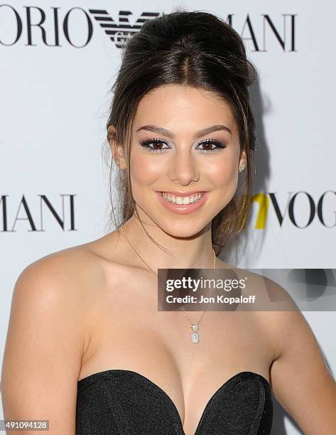 Actress Kira Kosarin arrives at Teen Vogue's 13th Annual Young Hollywood Issue Launch Party on October 2, 2015 in Los Angeles, California.