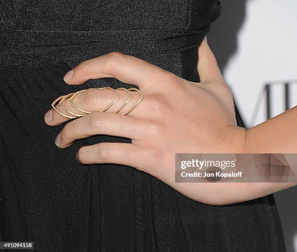 Actress Kira Kosarin arrives at Teen Vogue's 13th Annual Young Hollywood Issue Launch Party on October 2, 2015 in Los Angeles, California.