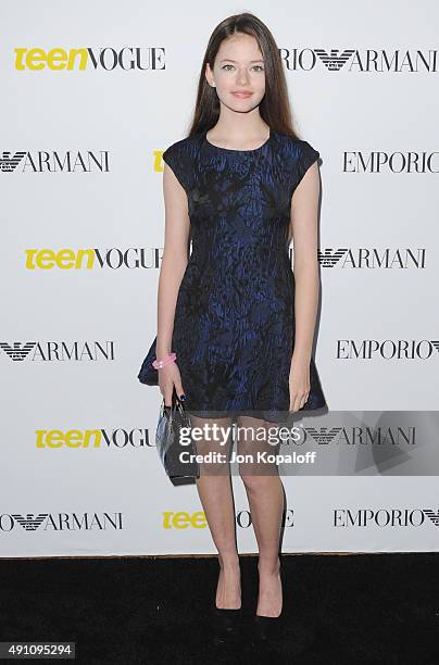 Actress Mackenzie Foy arrives at Teen Vogue's 13th Annual Young Hollywood Issue Launch Party on October 2, 2015 in Los Angeles, California.