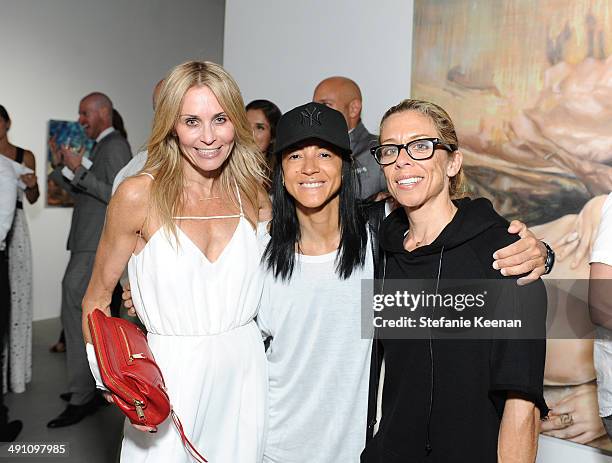 Lisa Hirsch, Cheila Gillar, and Emby Regan attend the grand opening of De Re Gallery on May 15, 2014 in West Hollywood, CA.