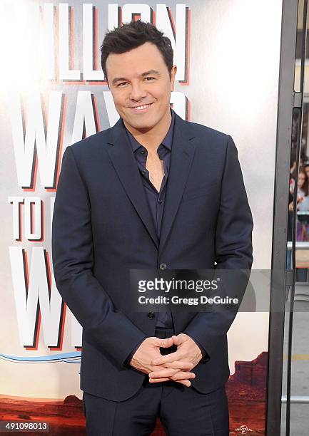 Seth MacFarlane arrives at the Los Angeles premiere of "A Million Ways To Die In The West" at Regency Village Theatre on May 15, 2014 in Westwood,...