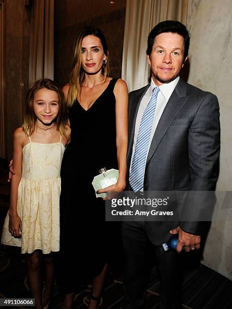 Ella Wahlberg, Rhea Wahlberg and Mark Wahlberg attend the Operation Smile's 2015 Smile Gala on October 2, 2015 in Beverly Hills, California.