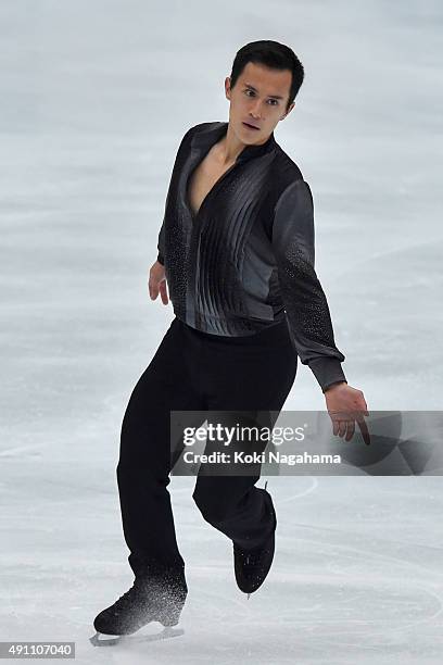 Patrick Chan of Canada competes in the Men's Singles Free Skating during the Japan Open 2015 Figure Skating at Saitama Super Arena on October 3, 2015...