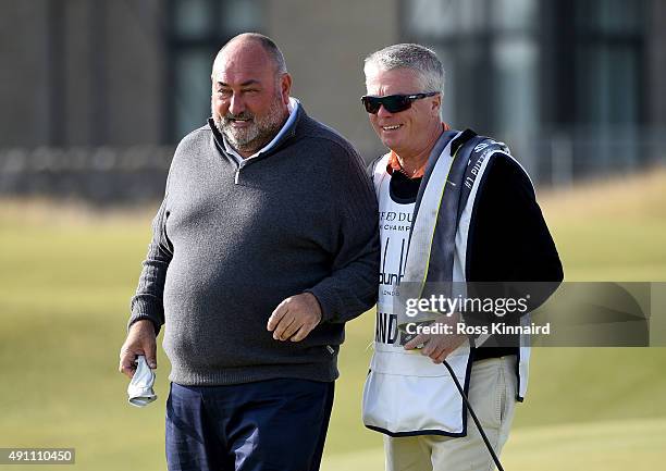 Andrew Chubby Chandler on the third tee during the third round of the 2015 Alfred Dunhill Links Championship at The Old Course on October 3, 2015 in...