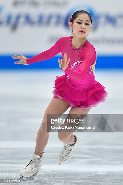 Satoko Miyahara of Japan competes in the Ladies Singles Free Skating during the Japan Open 2015 Figure Skating at Saitama Super Arena on October 3,...