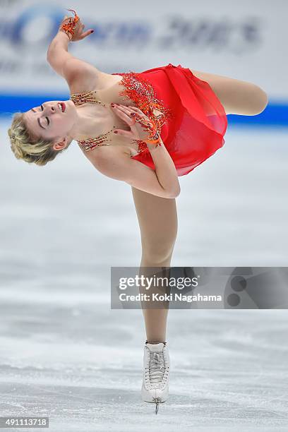 Gracie Gold of USA competes in the Ladies Singles Free Skating during the Japan Open 2015 Figure Skating at Saitama Super Arena on October 3, 2015 in...