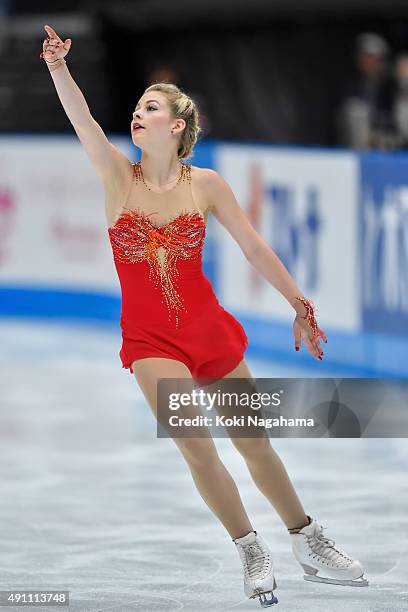 Gracie Gold of USA competes in the Ladies Singles Free Skating during the Japan Open 2015 Figure Skating at Saitama Super Arena on October 3, 2015 in...