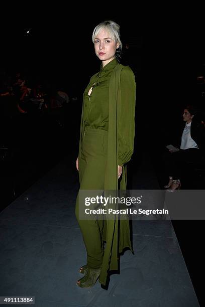 Anne-Sophie Mignaux attends the Elie Saab show as part of the Paris Fashion Week Womenswear Spring/Summer 2016 on October 3, 2015 in Paris, France.