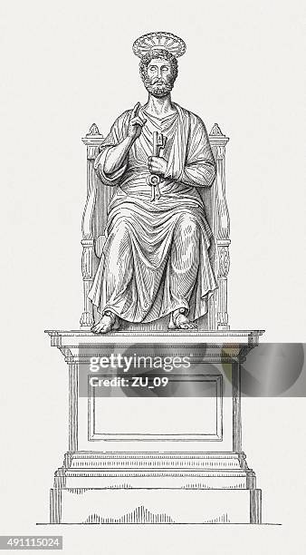 saint peter, published in 1878 - saint peter stock illustrations