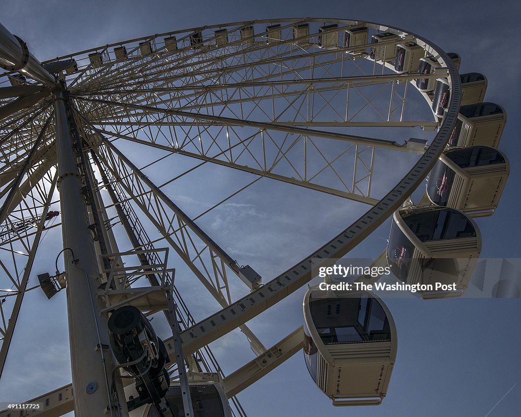 The Capital Ferris wheel at National Harbor is almost finished in Oxon Hill, MD.