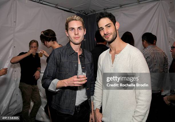 Alex Cutler and Greg Auerbach attend the grand opening of De Re Gallery on May 15, 2014 in West Hollywood, CA.