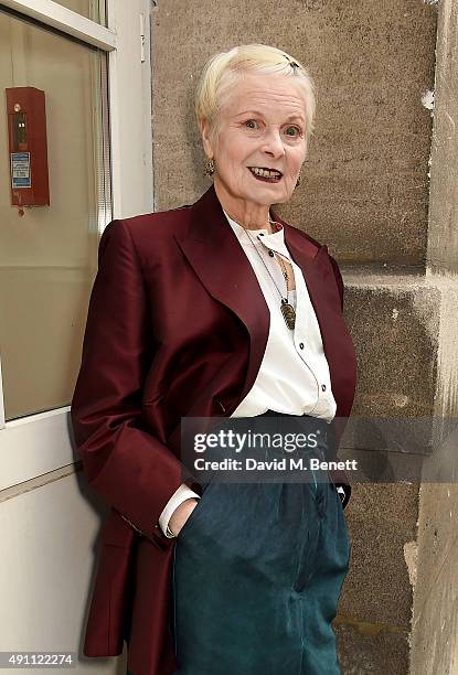 Vivienne Westwood attends her show as part of the Paris Fashion Week Womenswear Spring/Summer 2016 on October 3, 2015 in Paris, France.